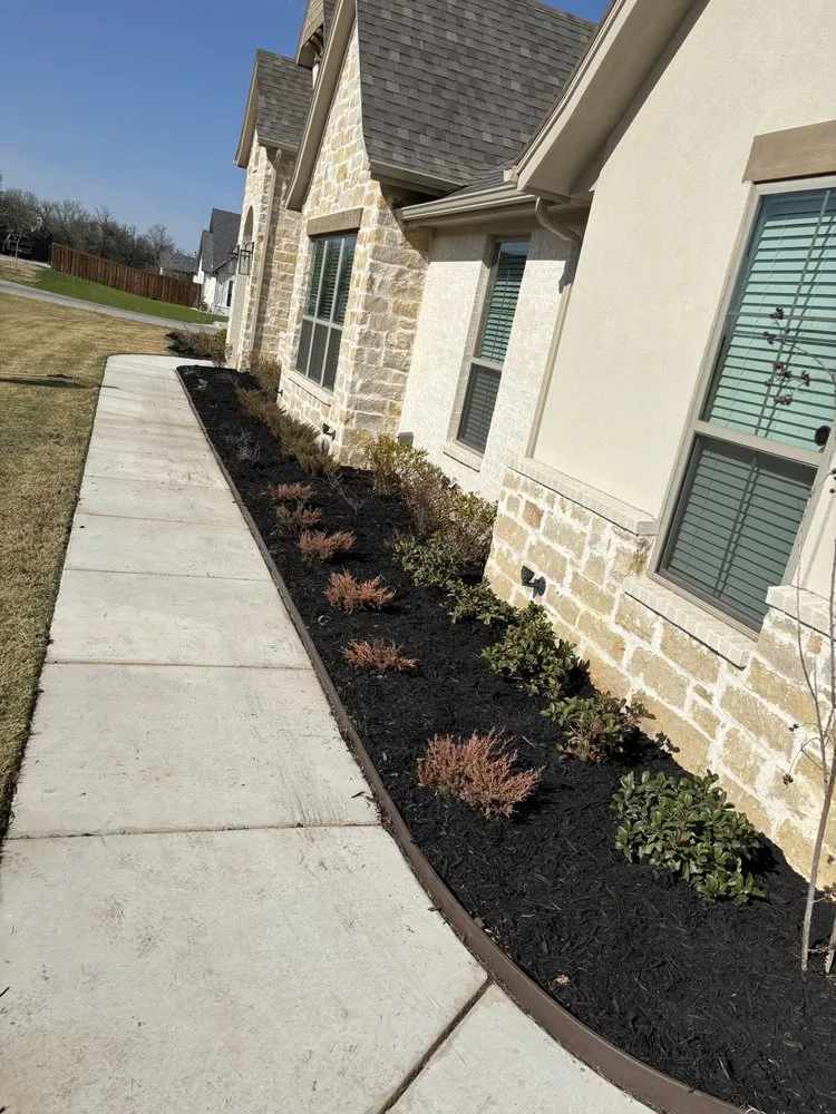 Professional landscape installation with custom design in Aledo, TX by Kutters Landscaping