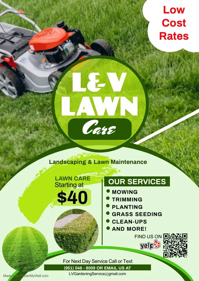 Affordable landscape design for outdoor upgrades across Riverside, CA - L & V Lawn Care