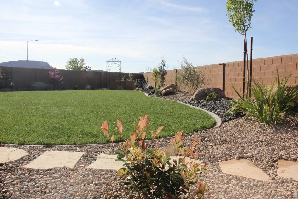 Reliable lawn mowing service for homes in St George, UT by La Roca Landscaping