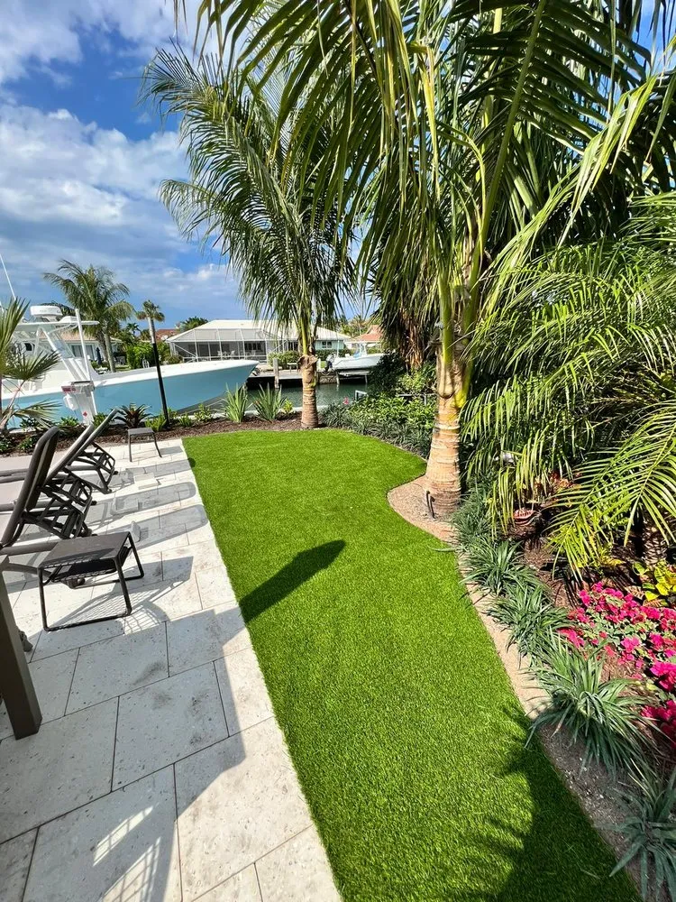 Custom landscape installation for year-round maintenance in Boynton Beach, FL by LA Turf & Paver