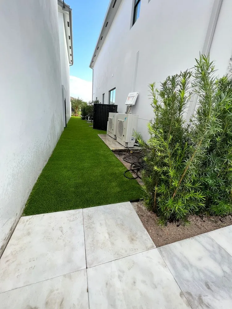 Custom landscape installation for homes across Boynton Beach, FL - LA Turf & Paver