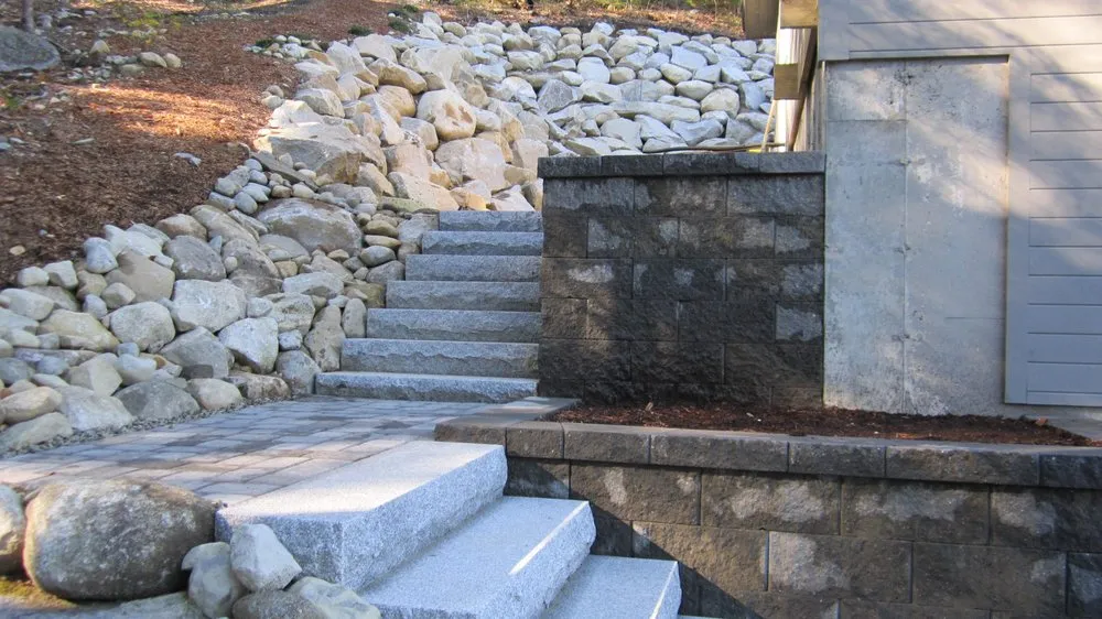 Professional landscape installation with custom design in Belgrade, ME by Lakeside Landscape