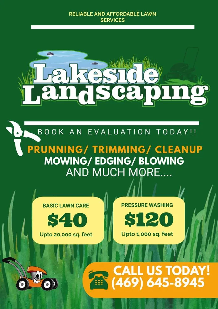 Reliable lawn mowing service in Flower Mound, TX - Lakeside Landscaping