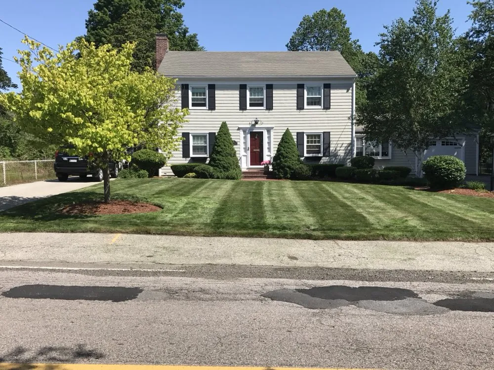 Expert lawn mowing service in Weymouth, MA by Lana Landscape