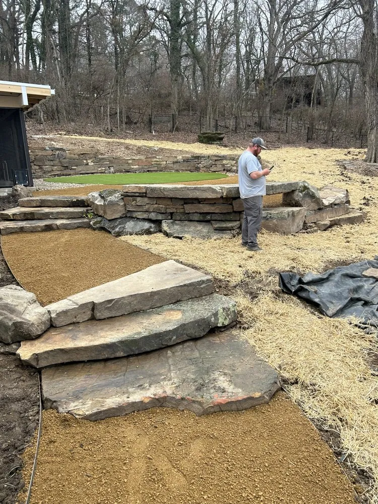 Custom landscape design for year-round maintenance in Bella Vista, AR by Land and Stone