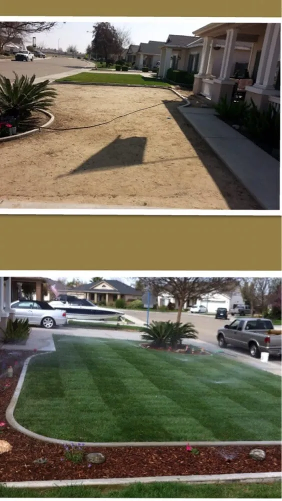 Local outdoor landscaping with custom design in Kingsburg, CA by Land Choice Lawns