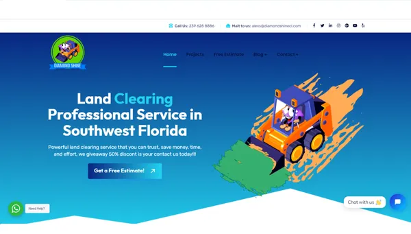 Land Clearing - Diamond Shine Construction Services Logo