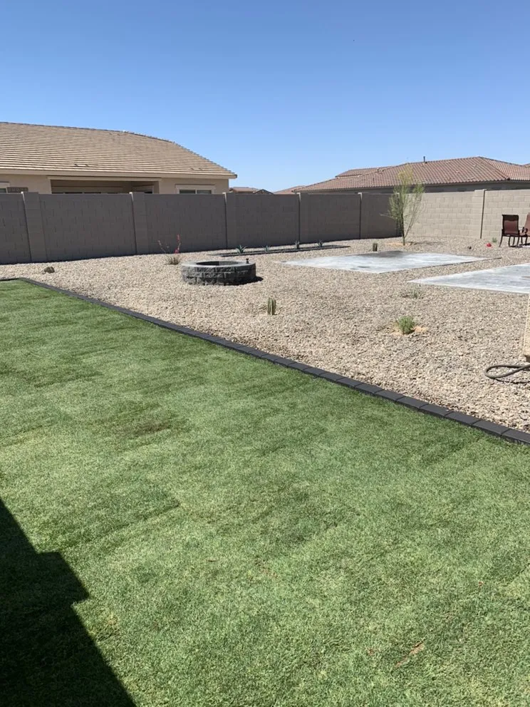 Custom outdoor landscaping for residential properties in El Mirage, AZ by Landaverde Landscape