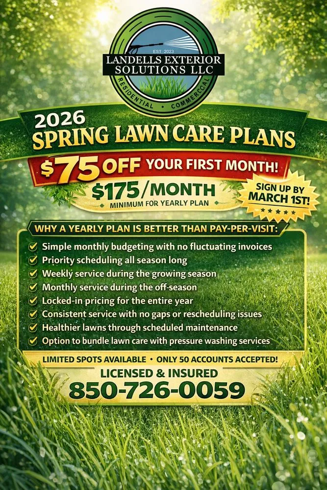 Top-rated lawn mowing service in Callaway, FL by Landells Exterior Solutions