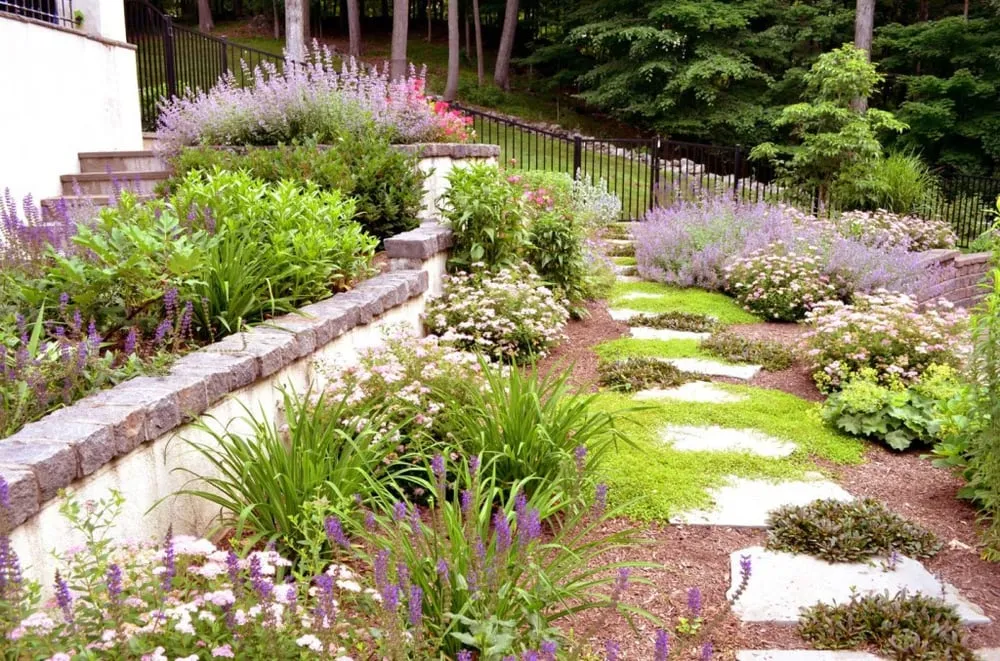 Custom garden landscaping in Somers, NY by Landscape Concepts