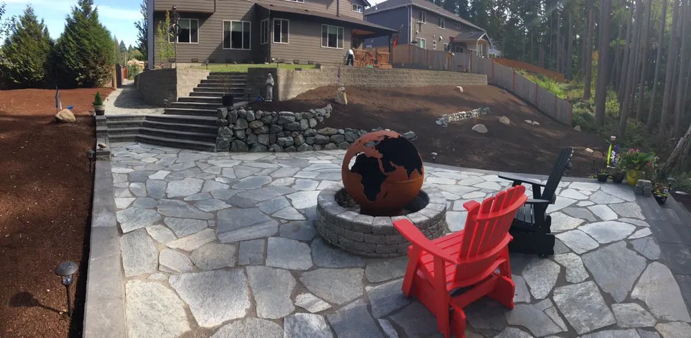 Professional lawn care service with custom design across Everett, WA - Landscape Design Construction