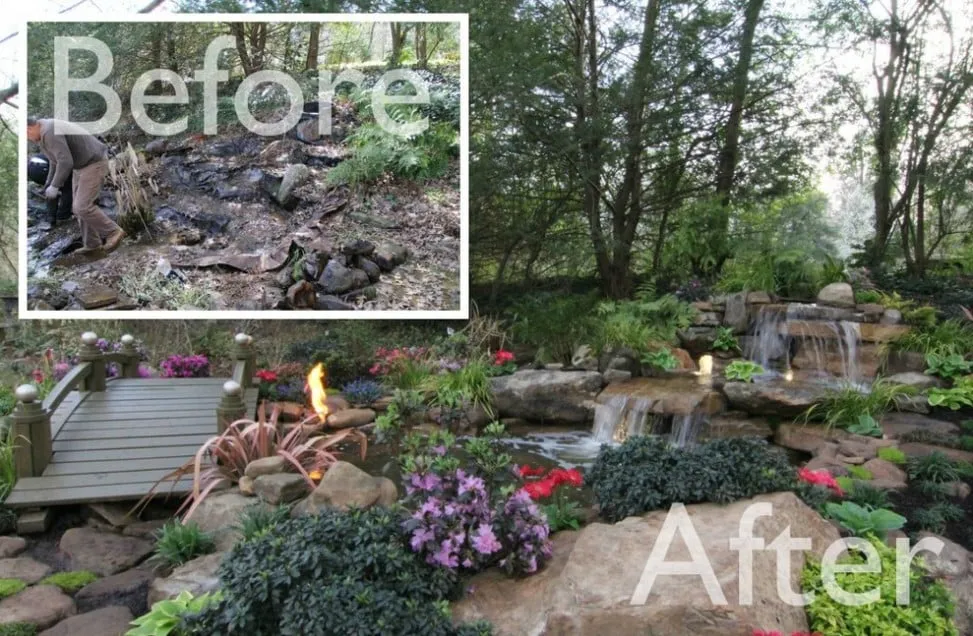 Custom garden landscaping in Lawrenceville, GA by Landscape Dr