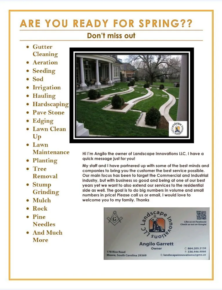 Reliable landscaping services experts serving Moore, SC - Landscape Innovations