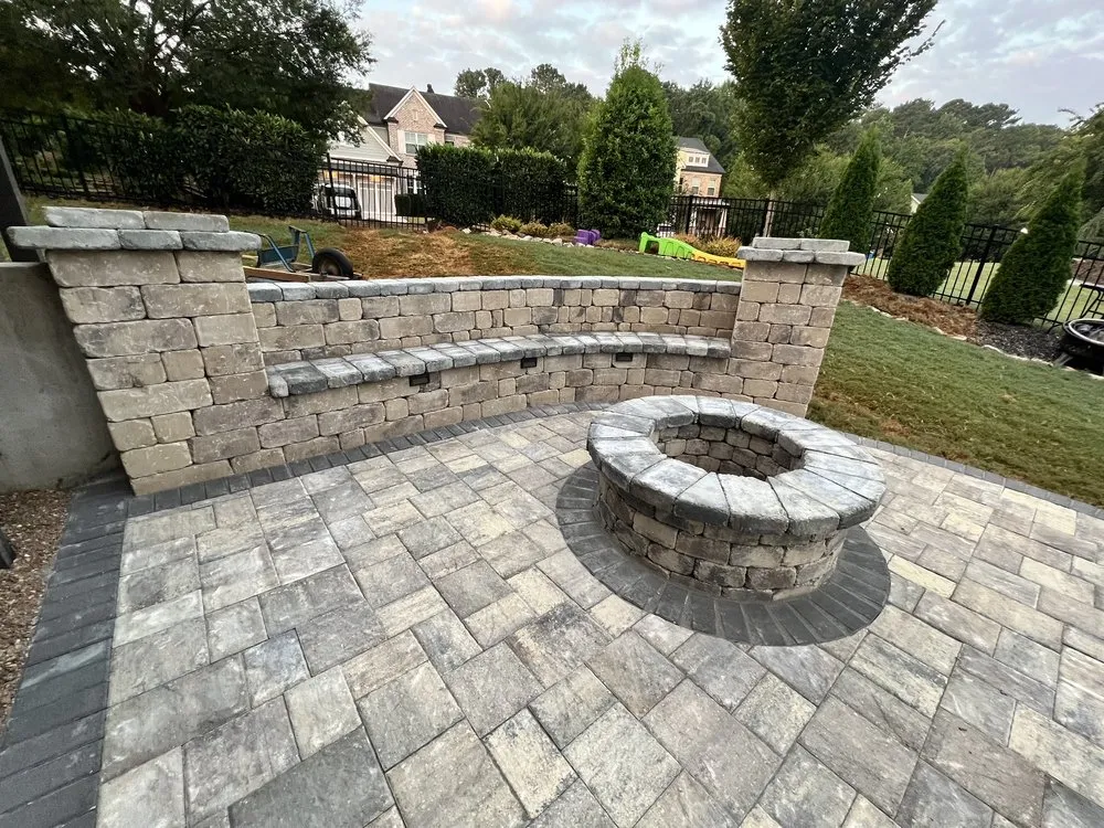 Professional lawn mowing service for outdoor upgrades in Woodstock, GA by Landscape Matters