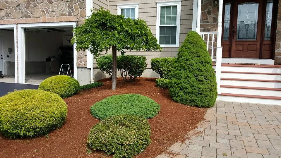 Custom garden landscaping in Milford, MA by Landscape Services