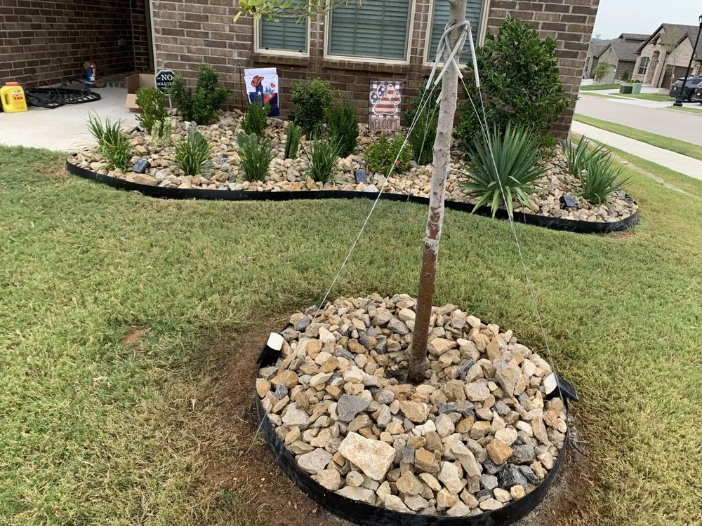 Custom outdoor landscaping for homes in Fort Worth, TX by Landscaping & Flowerbed Masonry DFW