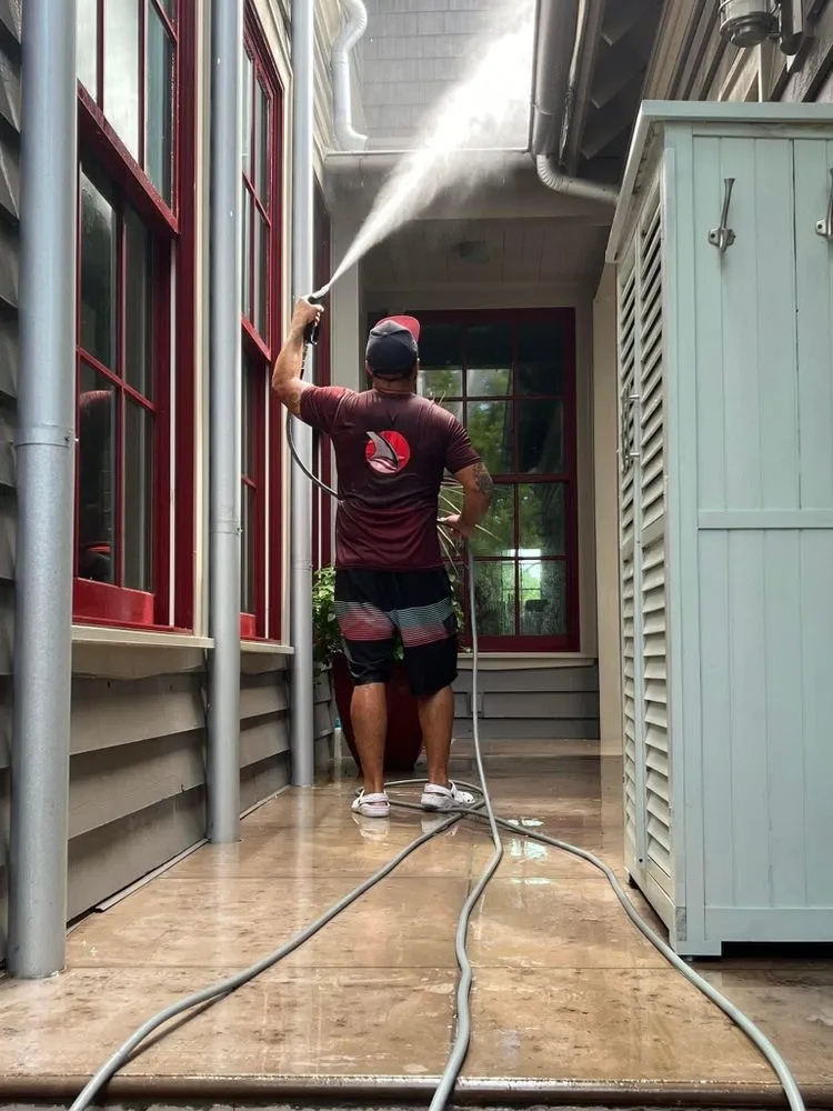 Custom lawn mowing service with custom design in Lynn Haven, FL by Landshark Pressure Washing