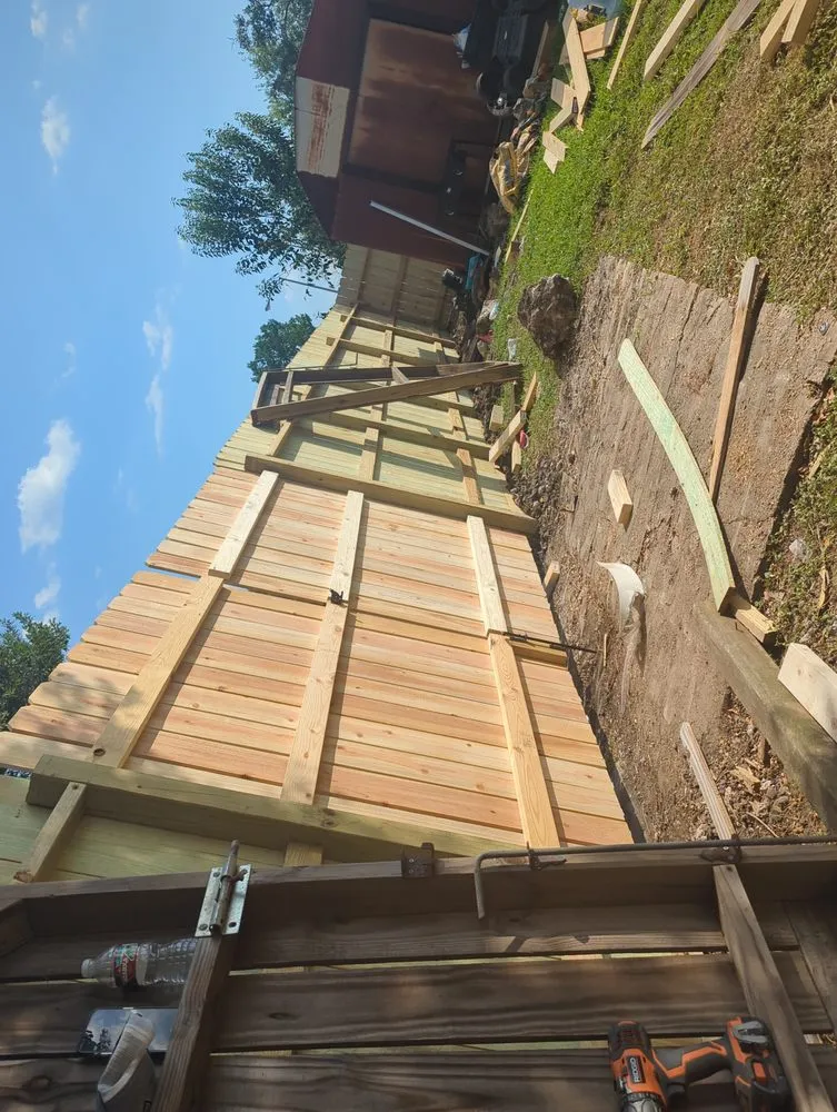 Custom garden landscaping in Houston, TX by Landsharks Fencing and Tree Service