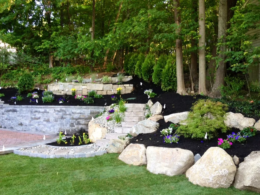 Affordable landscape installation with custom design across Wilmington, MA - Langone Bros Landscaping