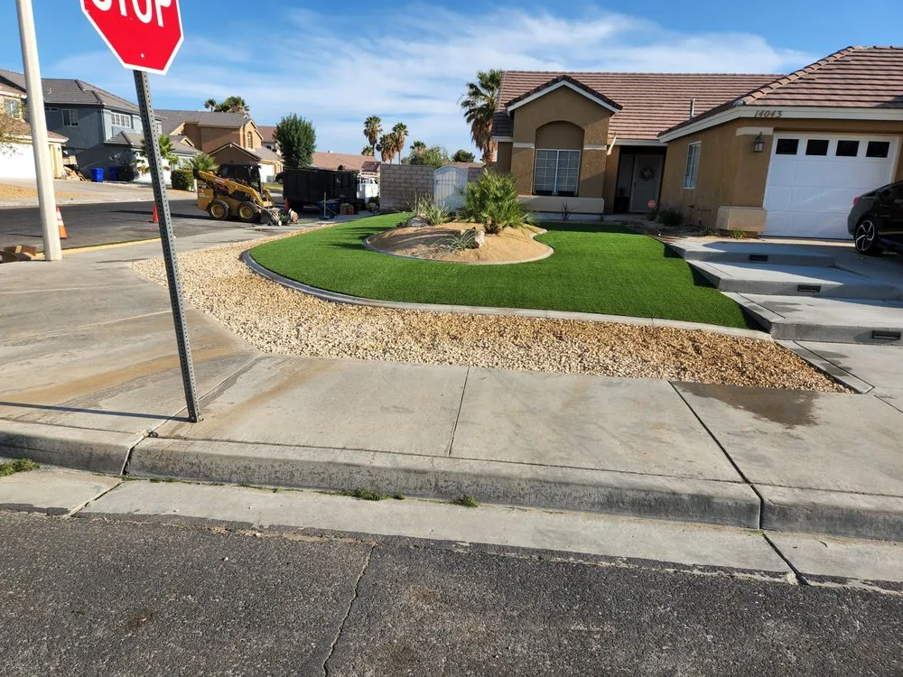 Custom outdoor landscaping with custom design in Victorville, CA by Lara Landscaping