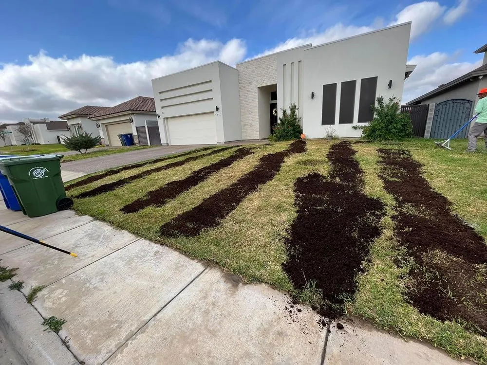 Custom landscape installation for residential properties in Laredo, TX by Laredo Lawn Crew Services