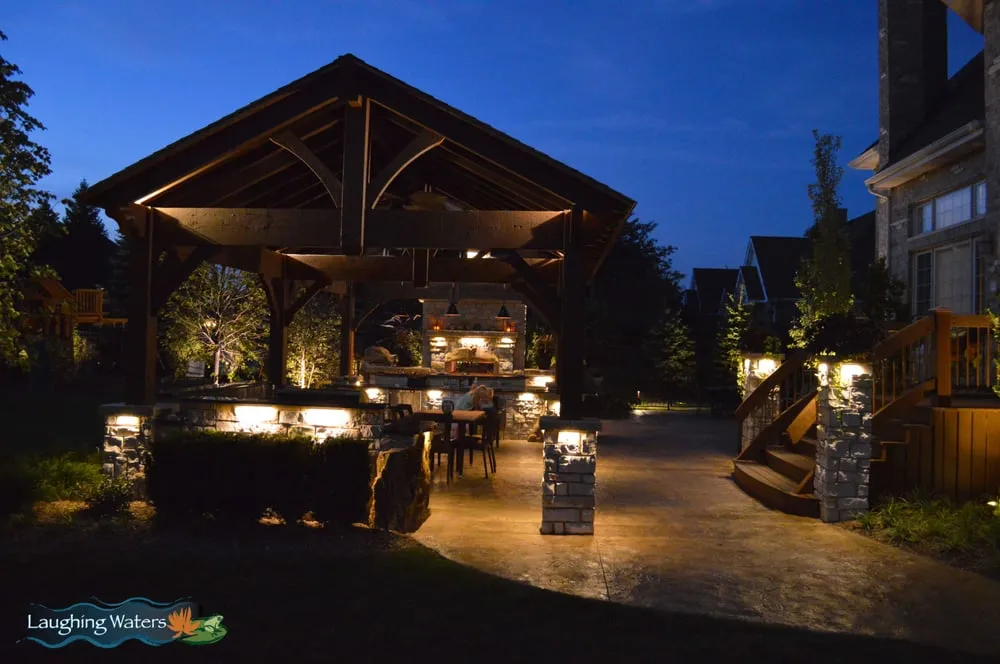 Custom lawn care service with custom design across Palos Heights, IL - Laughing Waters