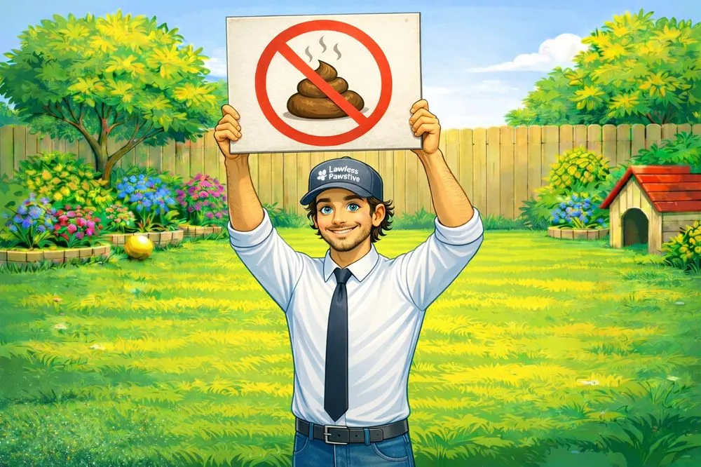 Professional yard cleanup service for residential properties in Flower Mound, TX by Lawless Pawsitive Solutions