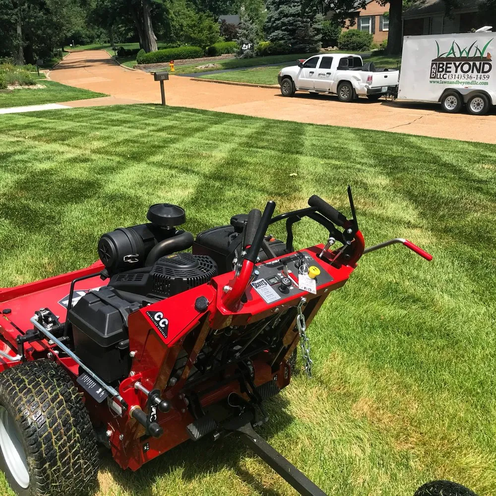 Professional lawn mowing service with custom design in St. Louis, MO by Lawn and Beyond