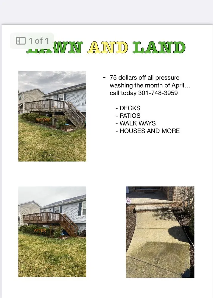 Top-rated outdoor landscaping with custom design in Dickerson, MD by Lawn and Land maintenance