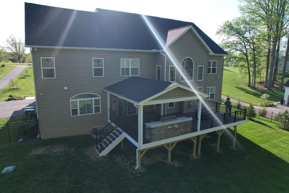 Custom residential landscaping in Huntingtown, MD by Lawn Artists