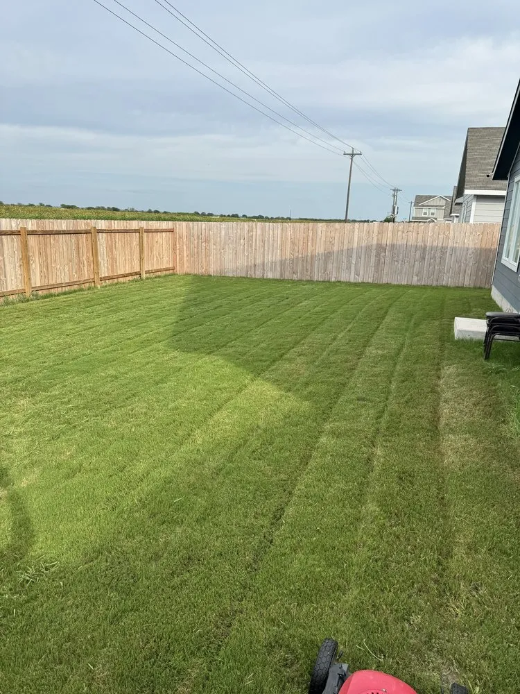 Professional landscape installation in Lockhart, TX by Lawn Barbers
