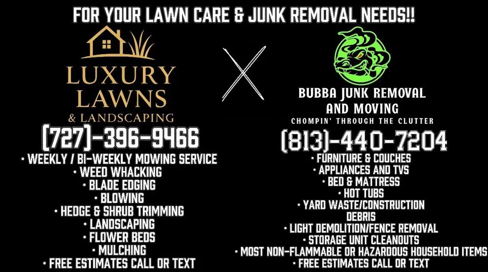 Custom yard cleanup service for homes in St. Petersburg, FL by Lawn Care & Junk Removal Services