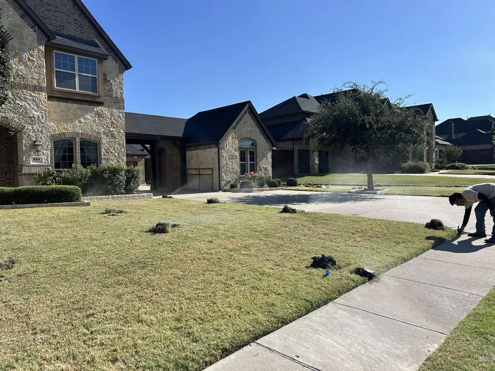 Custom landscape installation in Plano, TX by Lawn Cowboys