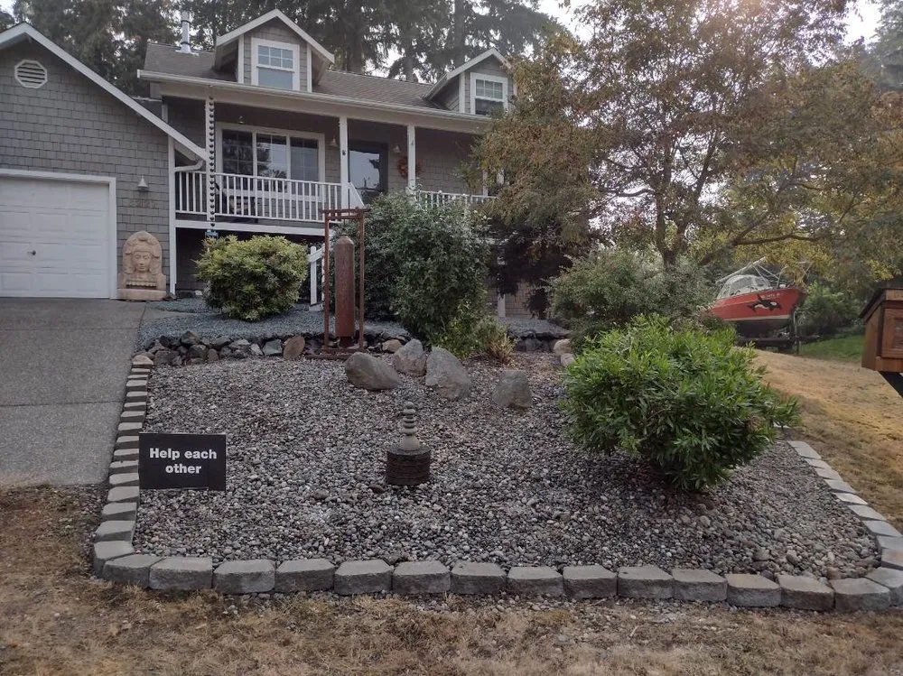 Professional landscape installation with custom design across Clinton, WA - Lawn Jockeyz