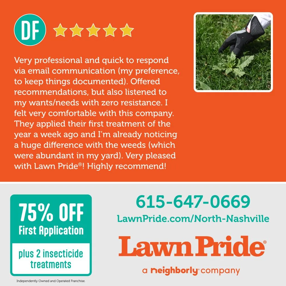 Professional yard maintenance experts serving Nashville, TN - Lawn Pride of North Nashville