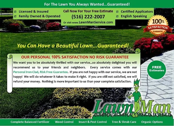 Custom landscape installation in Copiague, NY by LawnMan Service