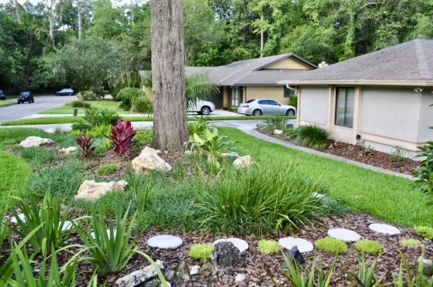 Custom garden landscaping for residential properties in Gainsville, FL by LawnMore