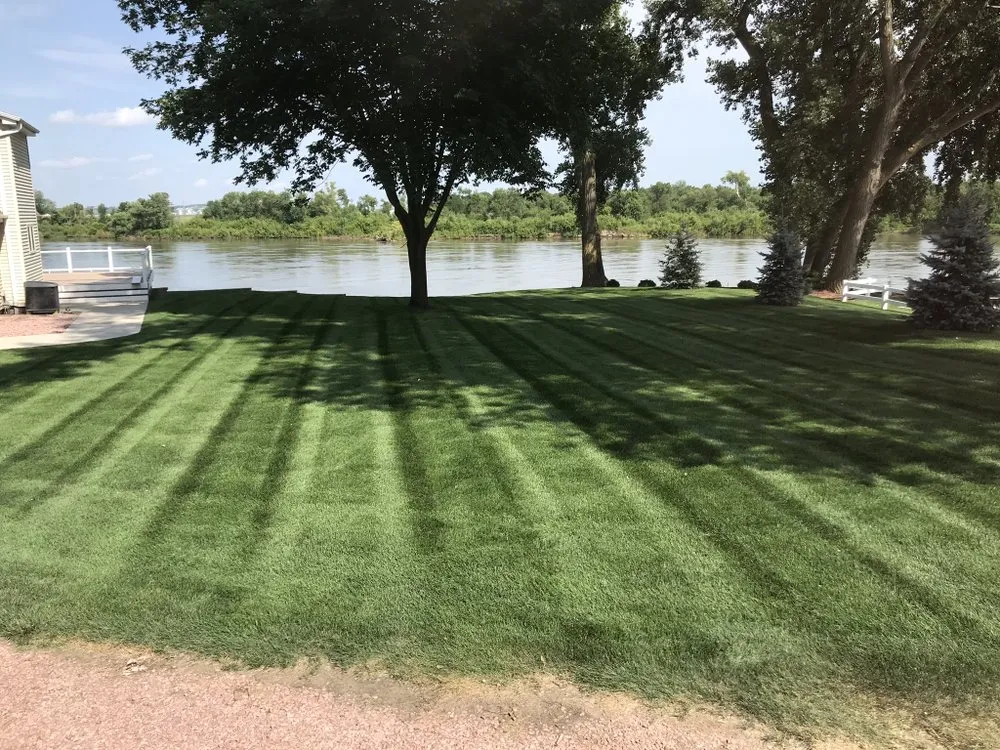 Professional lawn mowing service with custom design across Sioux City, IA - LawnWorks