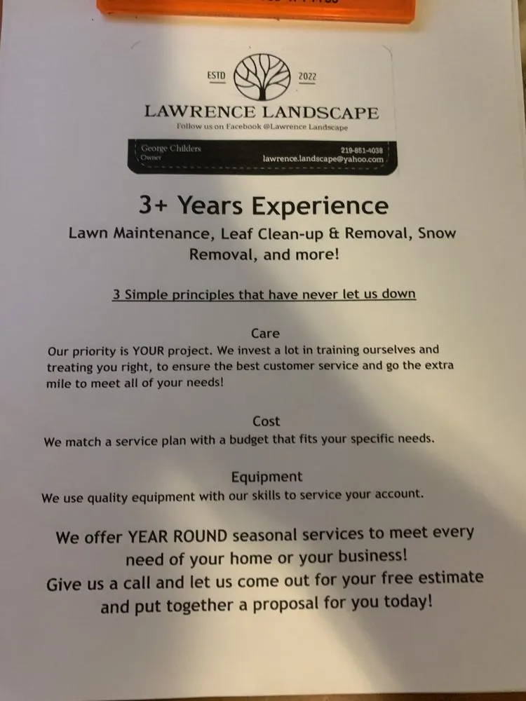 Trusted lawn mowing service in La Porte, IN - Lawrence Landscape