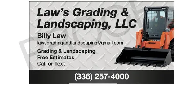 Law’s grading and landscaping