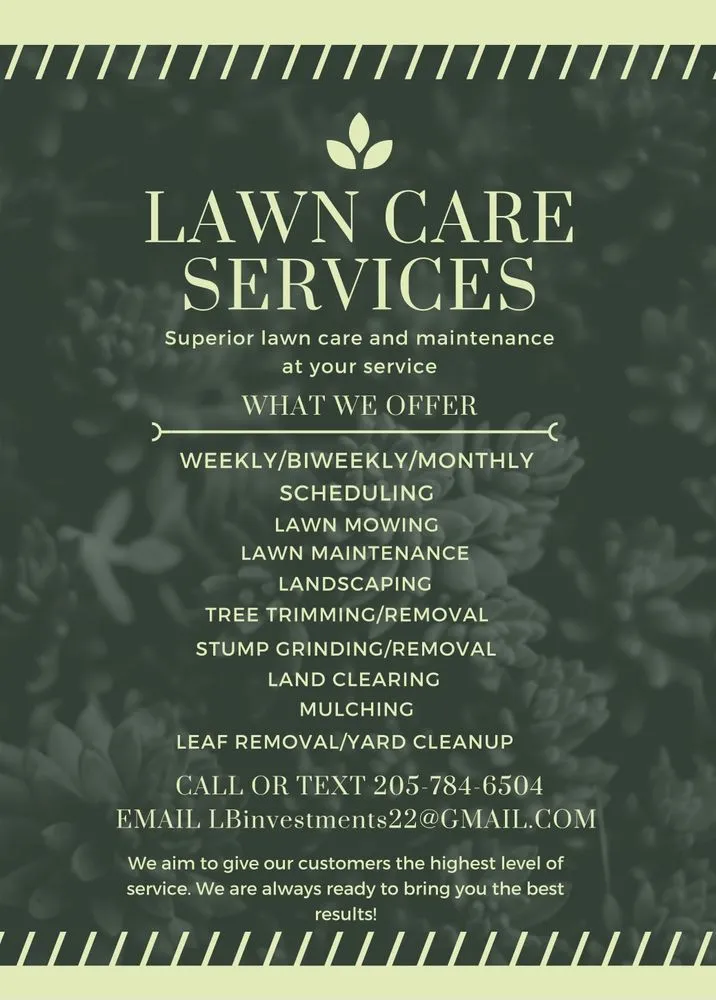 Reliable lawn care service for beautiful yards in Pelham, AL by LB Investment and Property Solutions