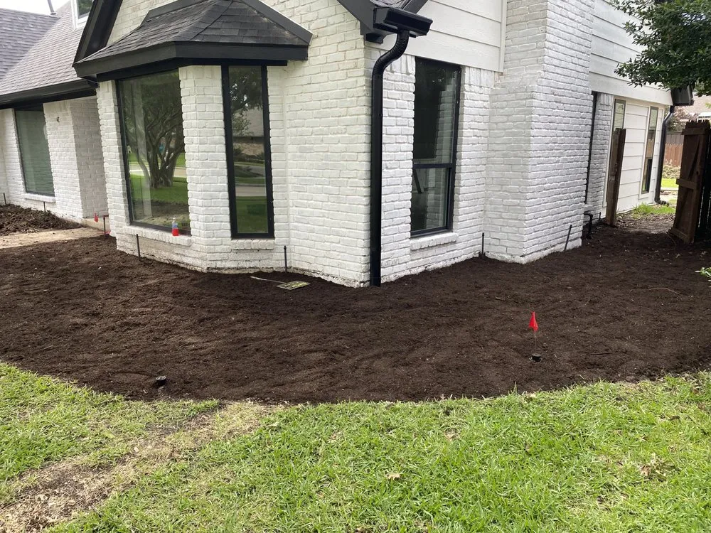 Custom yard cleanup service with custom design in Haltom City, TX by LDD Construction