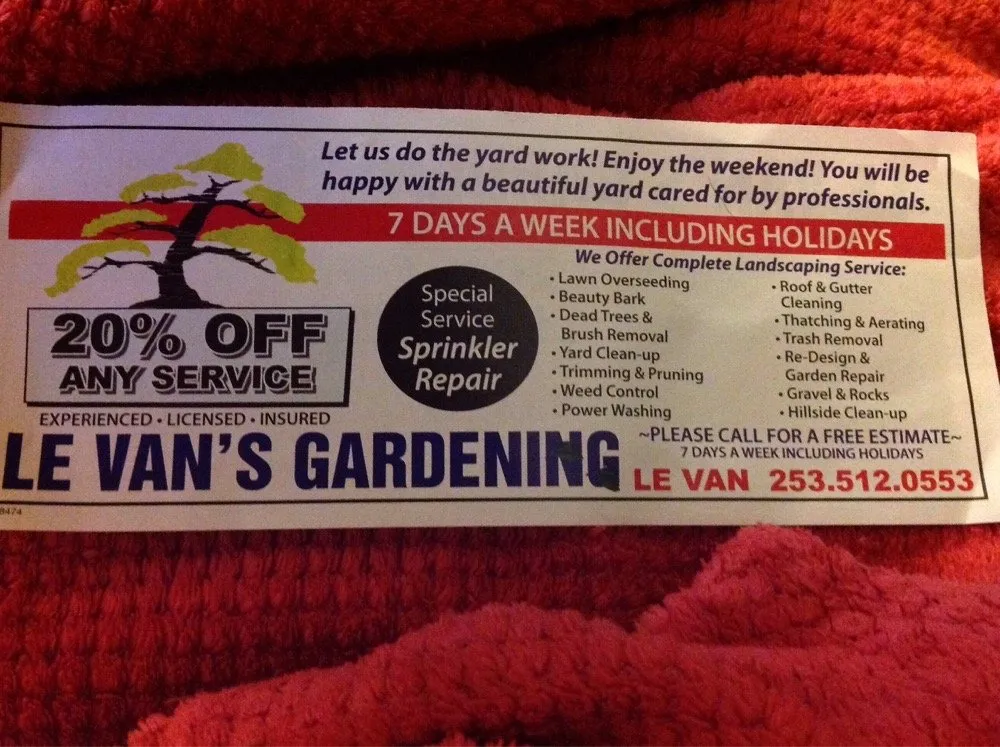 Affordable lawn mowing service experts serving Lakewood, WA - LE Van's Gardening