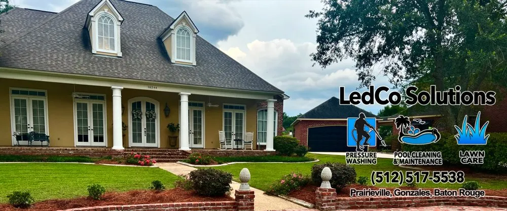 Affordable lawn mowing service for residential properties across Prairieville, LA - LedCo Solutions - Outdoor Management