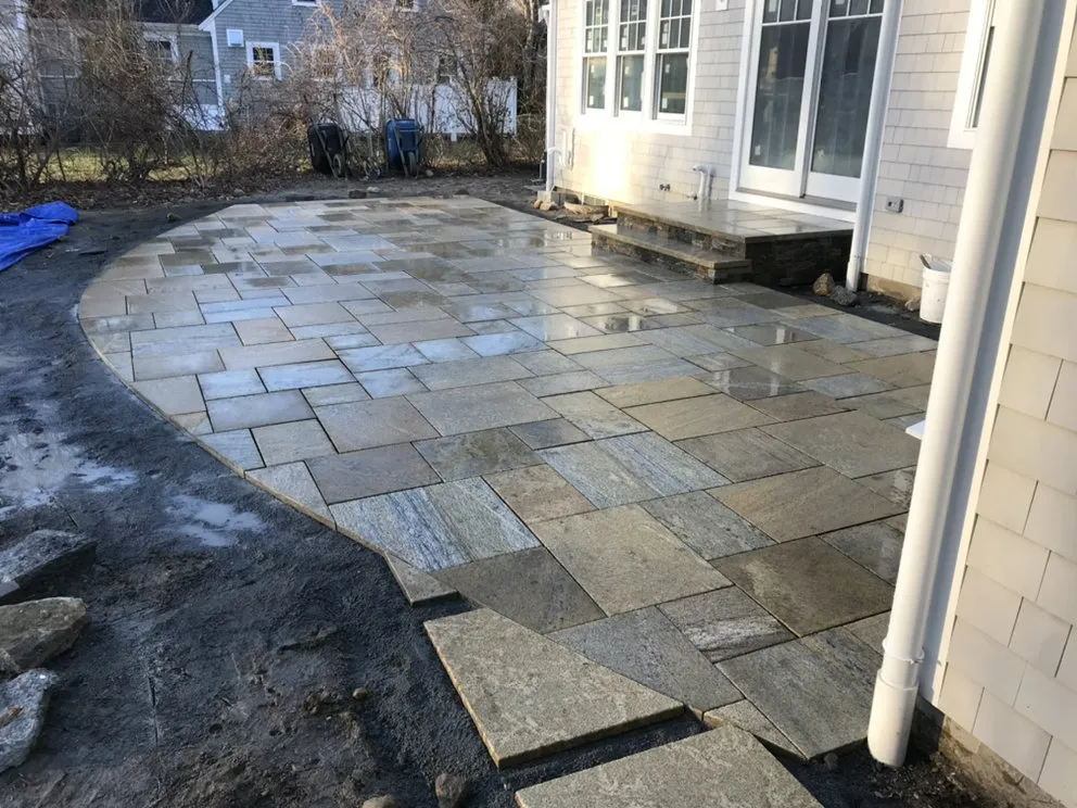 Affordable landscape installation in West Yarmouth, MA by Legendary Masonry
