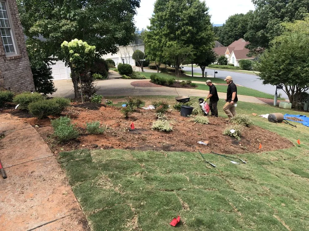 Custom landscape installation in Acworth, GA by Legion Landscaping