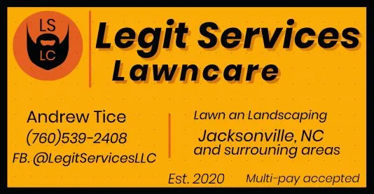 Top-rated lawn mowing service in Jacksonville, NC by Legit Services Lawncare