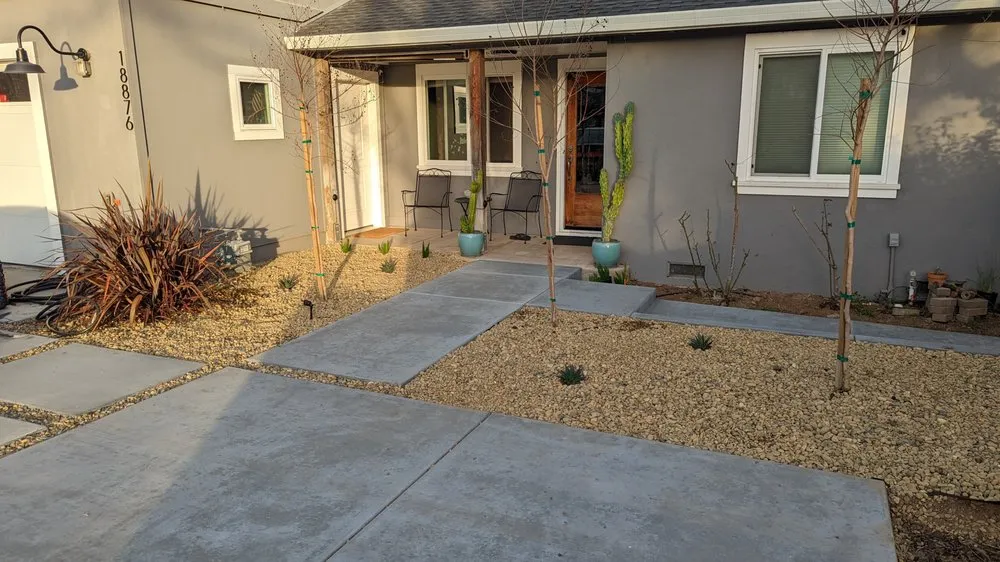 Professional landscape installation for residential properties in Napa, CA by Leija Concrete