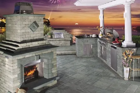 Leo's Masonry Landscaping Service Logo