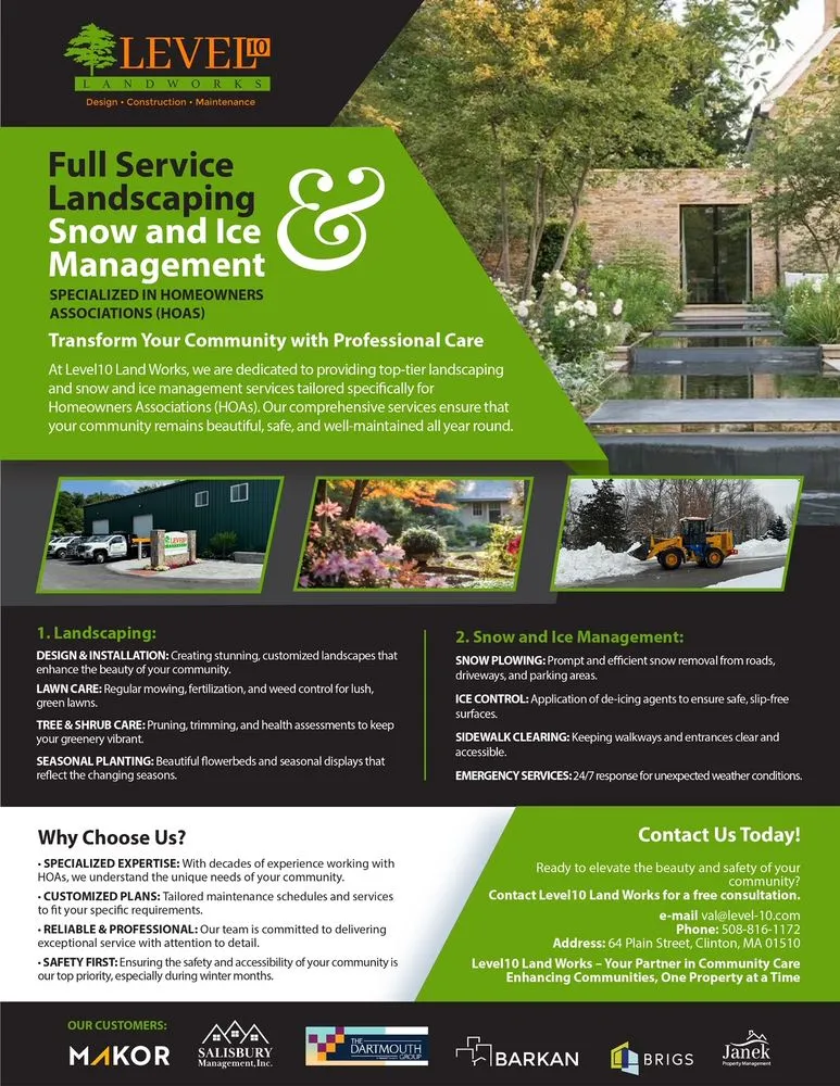 Local landscaping services in Clinton, MA by Level 10 Landworks & Facility Care